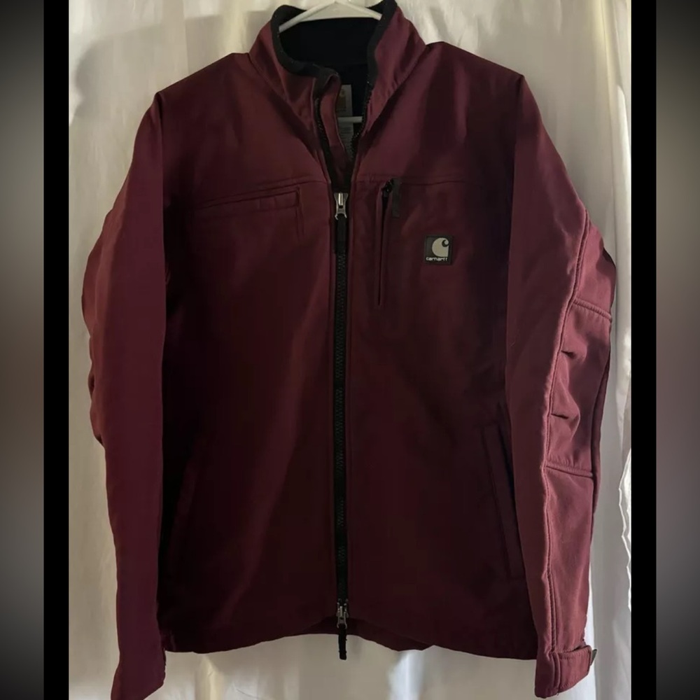 CARHARTT WOMEN'S Size Med Regular SOFT SHELL JACKET Burgundy